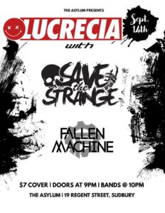 Lucrecia w/ Save the Strange and Fallen Machine | Sept 14 2018 Public · Hosted by Lucrecia and 3 others